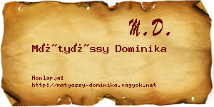 Mátyássy Dominika névjegykártya